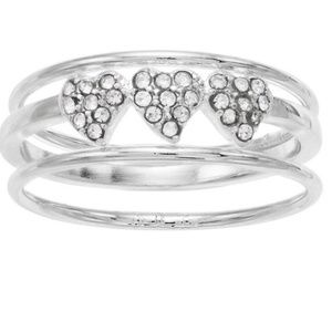 2/$15 LC Lauren Conrad Heart Crystal Ring Set